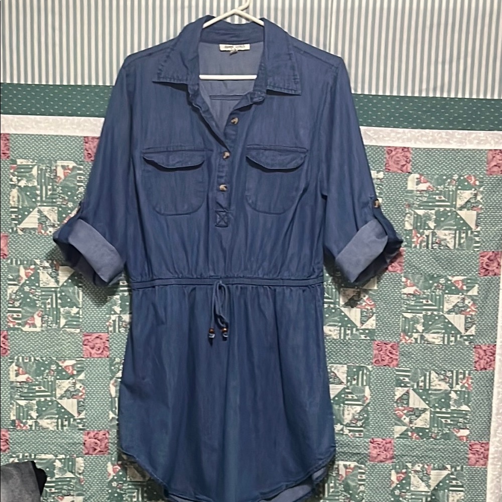 Denim Blue Button-Up Dress by Speed Limit